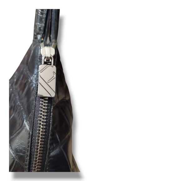 FURLA Vintage Mini Croc Embossed Leather Top Handle Shoulder Handbag - Picture 10 of 16